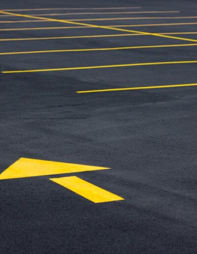 Fresh parking lot striping detail